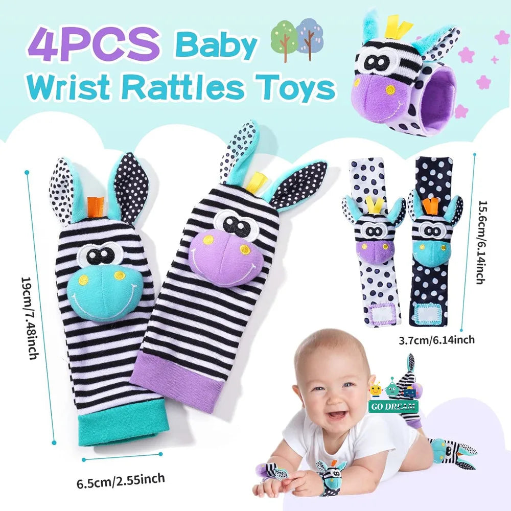 Baby Wrist Rattle & Foot Finder Socks Toy Set – The Perfect Early Development Partner!