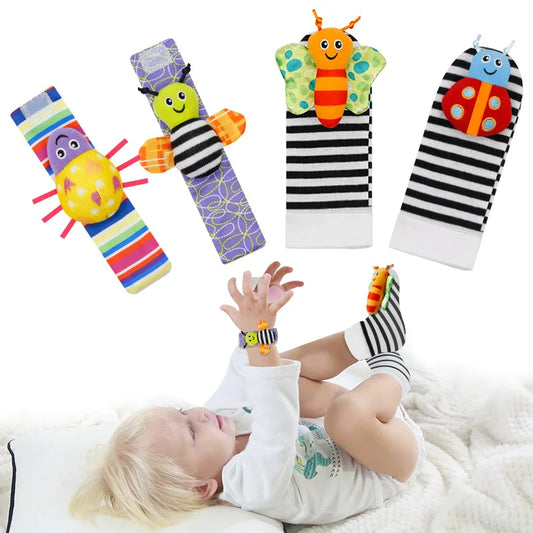 4Pcs Baby Toy Rattle Socks Set