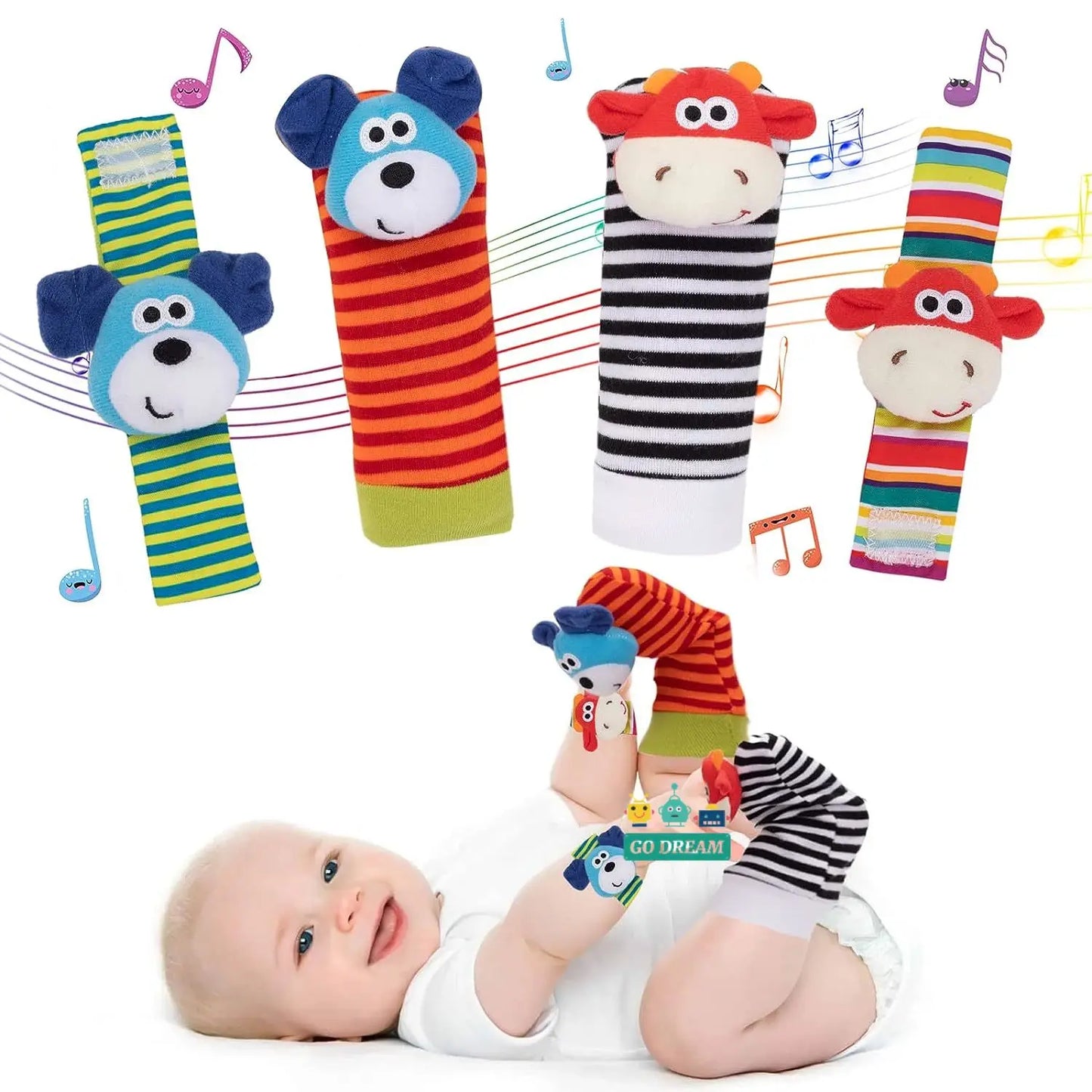 Baby Wrist Rattle & Foot Finder Socks Toy Set – The Perfect Early Development Partner!