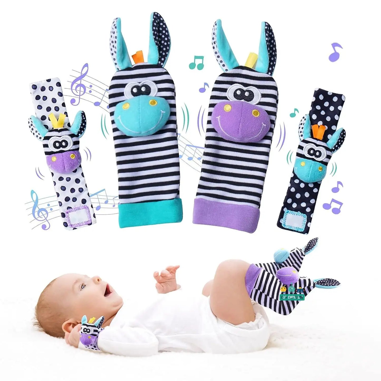 Baby Wrist Rattle & Foot Finder Socks Toy Set – The Perfect Early Development Partner!