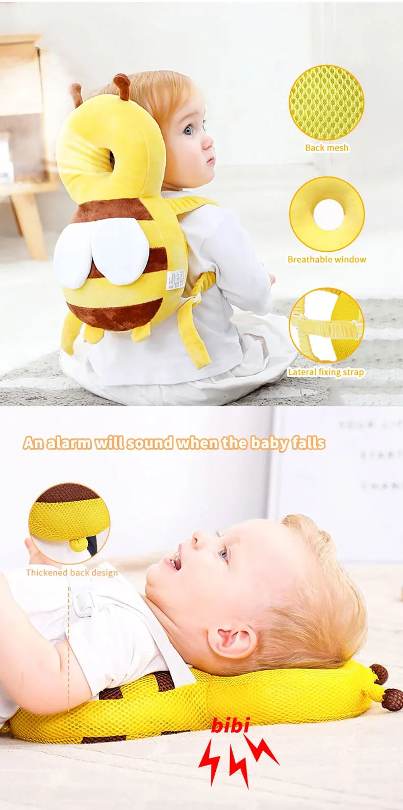 SafeStep Baby Head Protector Pillow – Soft, Cute & Reliable!