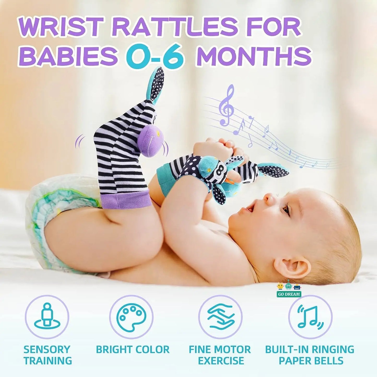 Baby Wrist Rattle & Foot Finder Socks Toy Set – The Perfect Early Development Partner!