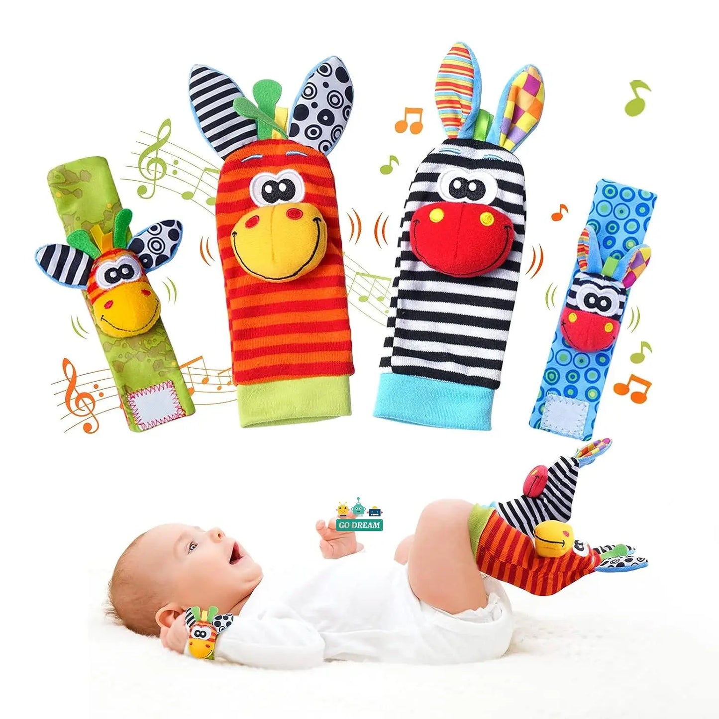 Baby Wrist Rattle & Foot Finder Socks Toy Set – The Perfect Early Development Partner!