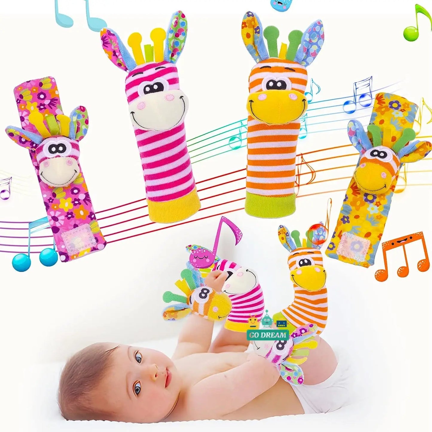 Baby Wrist Rattle & Foot Finder Socks Toy Set – The Perfect Early Development Partner!